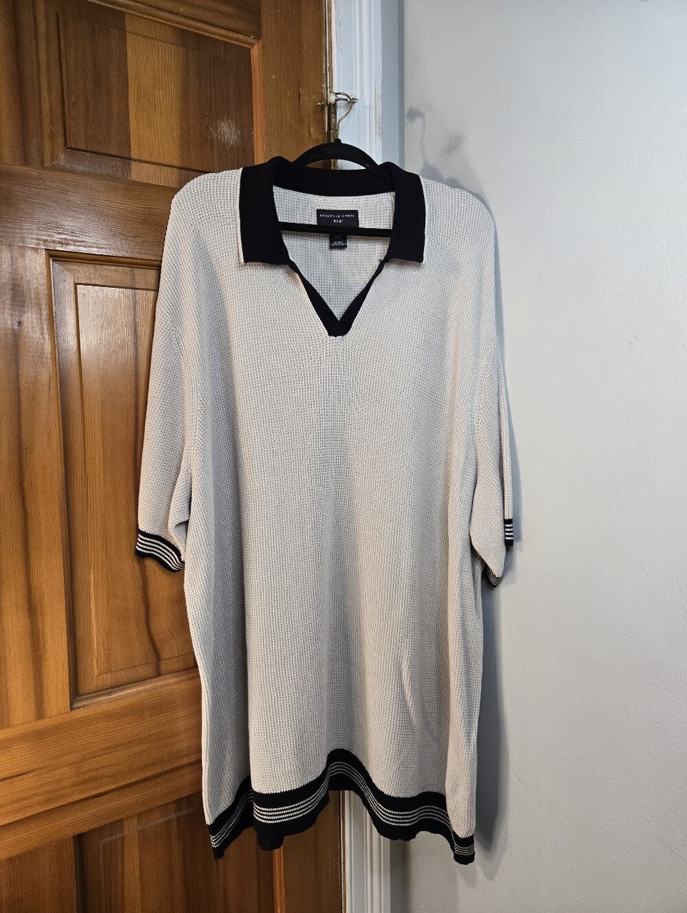 Shaquille O'Neal Cream Polo with Black Trim
